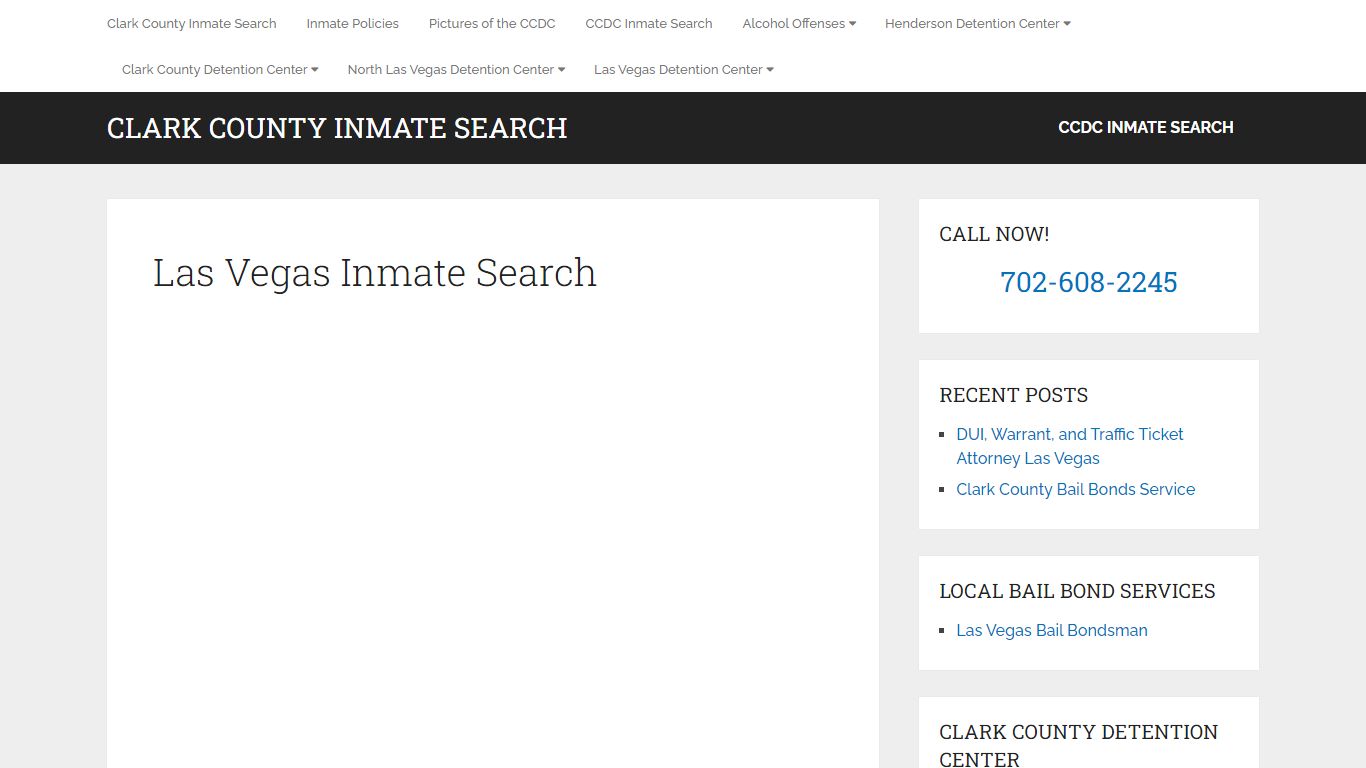 Las Vegas Inmate Search - Clark County Inmate Search